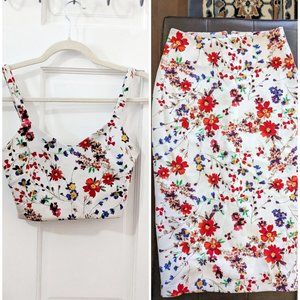 Express 2pc Floral Skirt & Sleeveless top, sz XS